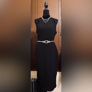 Almost Famous Black Sheath Sleeveless Knee Length Party Cocktail Dress